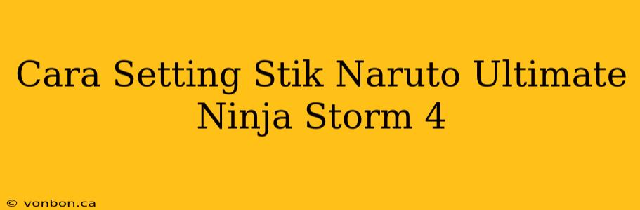 Cara Setting Stik Naruto Ultimate Ninja Storm 4