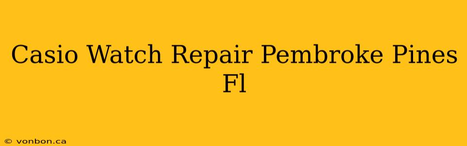 Casio Watch Repair Pembroke Pines Fl