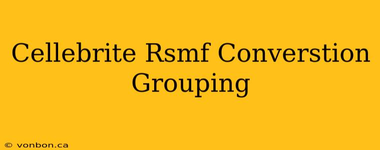 Cellebrite Rsmf Converstion Grouping