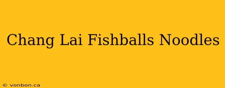 Chang Lai Fishballs Noodles