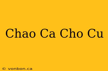 Chao Ca Cho Cu