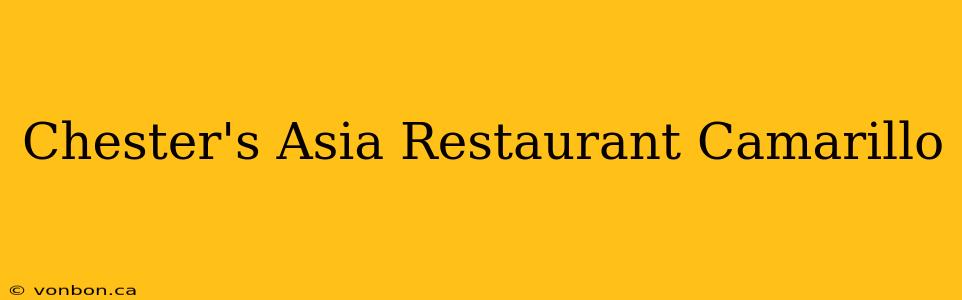 Chester's Asia Restaurant Camarillo