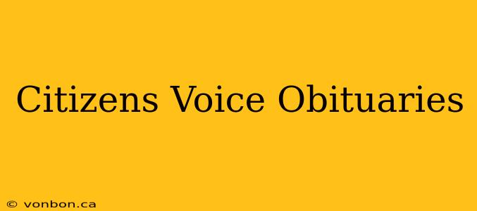 Citizens Voice Obituaries