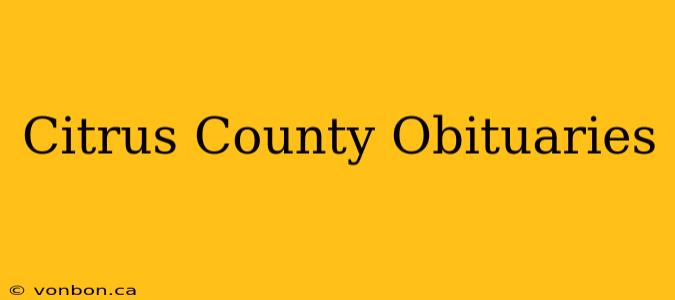 Citrus County Obituaries