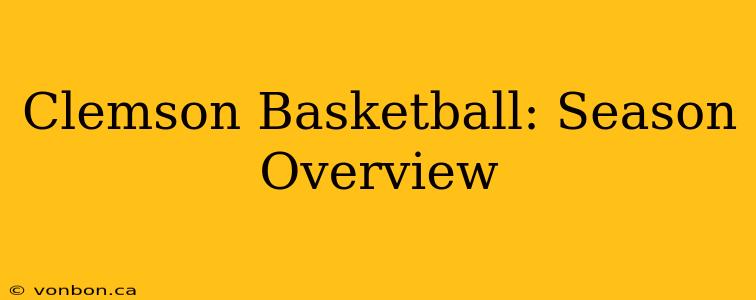 Clemson Basketball: Season Overview