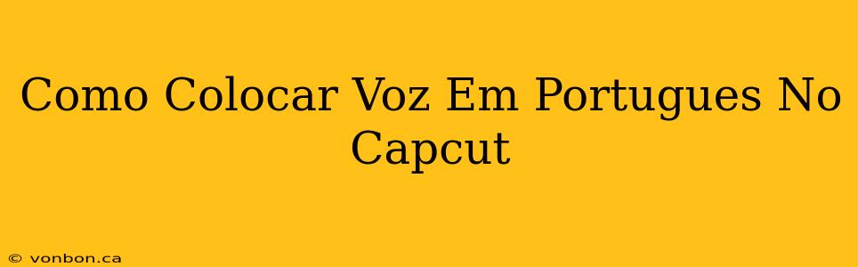 Como Colocar Voz Em Portugues No Capcut