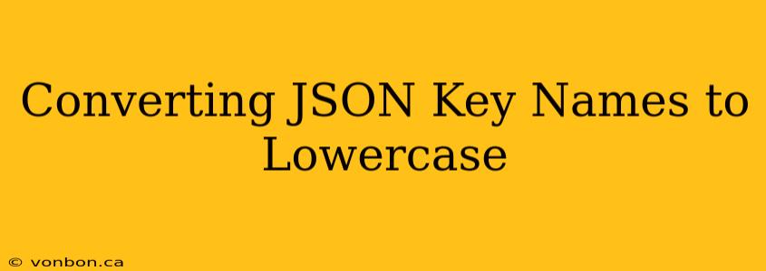 Converting JSON Key Names to Lowercase