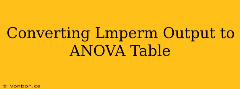 Converting Lmperm Output to ANOVA Table