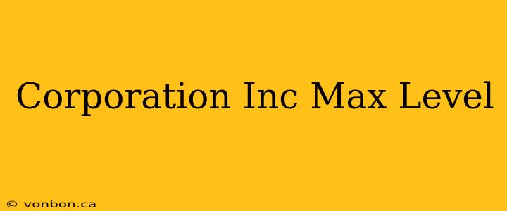 Corporation Inc Max Level