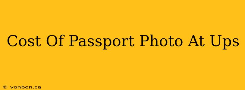 Cost Of Passport Photo At Ups