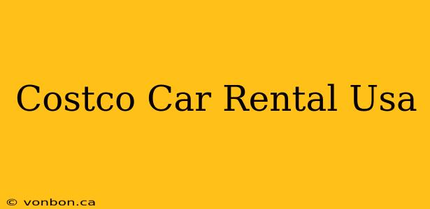 Costco Car Rental Usa