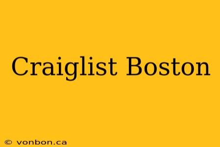 Craiglist Boston