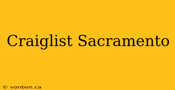 Craiglist Sacramento