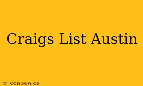 Craigs List Austin