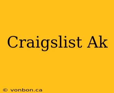 Craigslist Ak