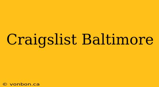 Craigslist Baltimore