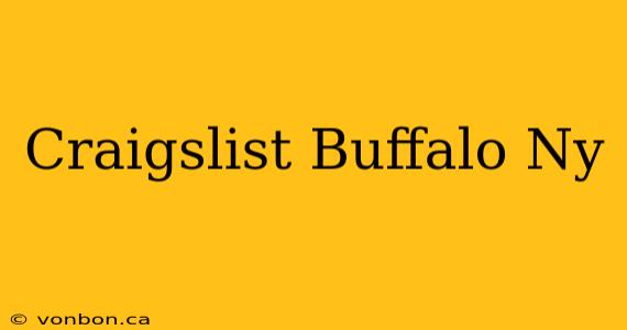 Craigslist Buffalo Ny