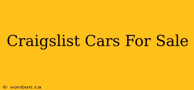 Craigslist Cars For Sale