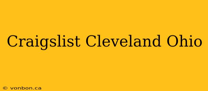 Craigslist Cleveland Ohio