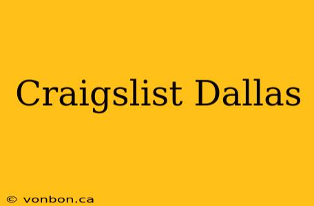 Craigslist Dallas