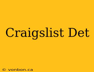 Craigslist Det