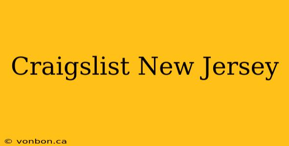 Craigslist New Jersey