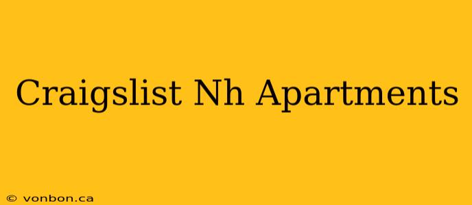 Craigslist Nh Apartments