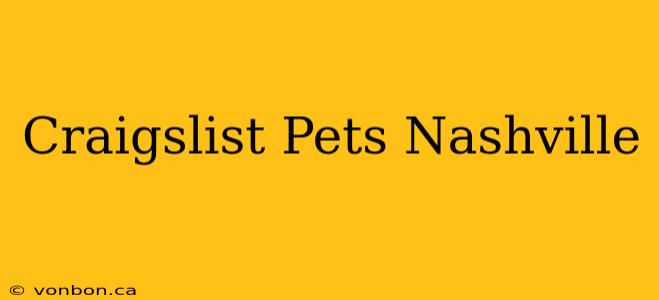 Craigslist Pets Nashville