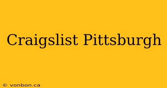 Craigslist Pittsburgh