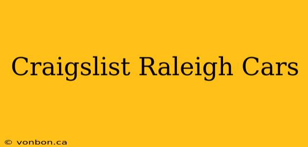 Craigslist Raleigh Cars