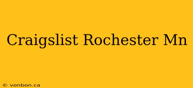 Craigslist Rochester Mn