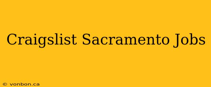 Craigslist Sacramento Jobs