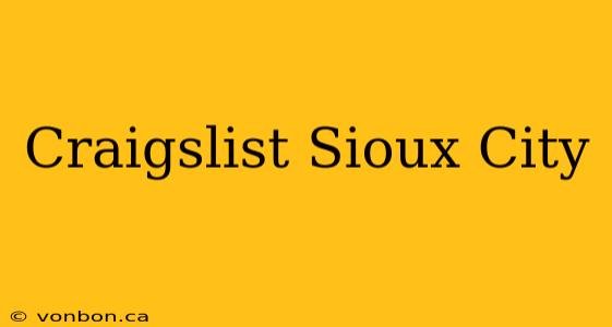 Craigslist Sioux City