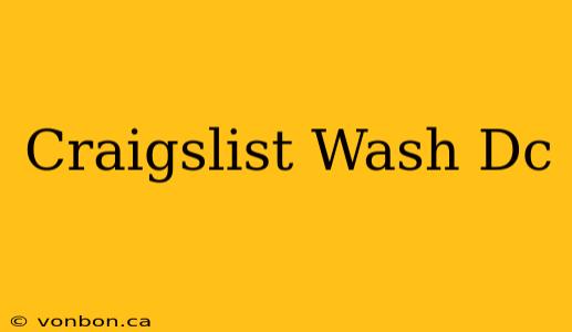 Craigslist Wash Dc