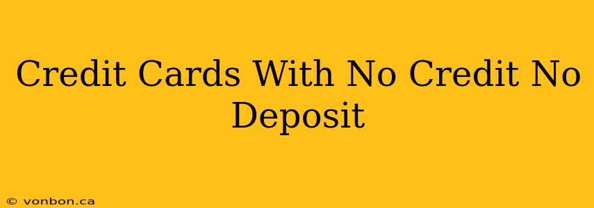 Credit Cards With No Credit No Deposit