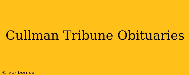 Cullman Tribune Obituaries