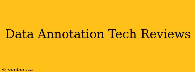 Data Annotation Tech Reviews