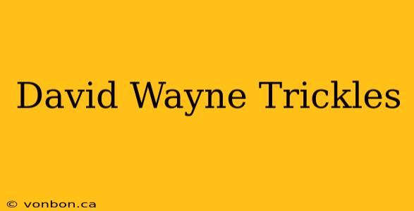 David Wayne Trickles