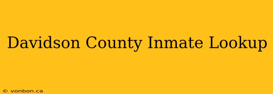 Davidson County Inmate Lookup