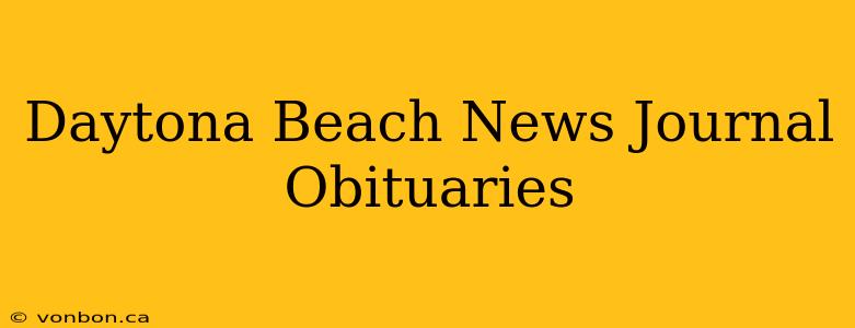 Daytona Beach News Journal Obituaries