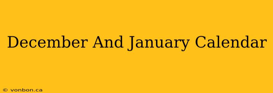 December And January Calendar