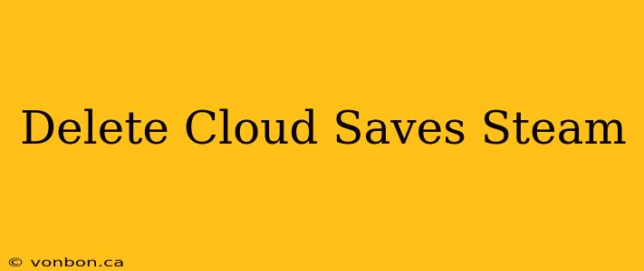 Delete Cloud Saves Steam