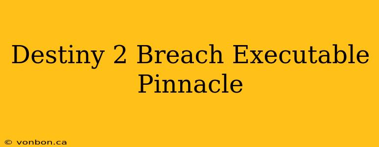 Destiny 2 Breach Executable Pinnacle