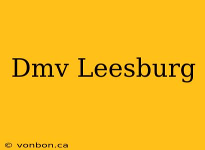 Dmv Leesburg