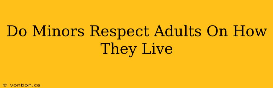 Do Minors Respect Adults On How They Live