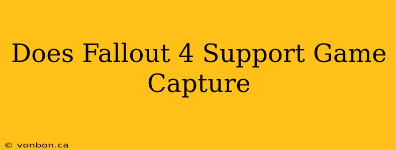 Does Fallout 4 Support Game Capture