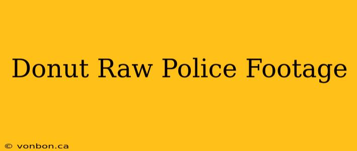 Donut Raw Police Footage