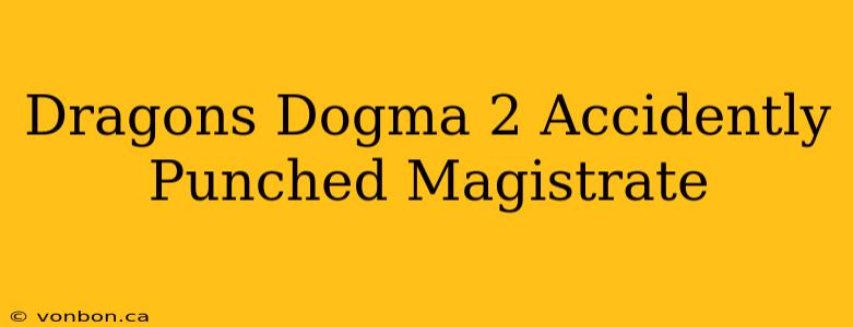 Dragons Dogma 2 Accidently Punched Magistrate