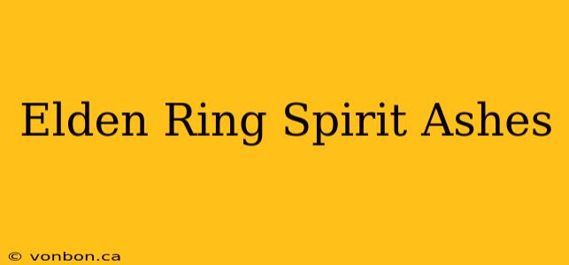 Elden Ring Spirit Ashes