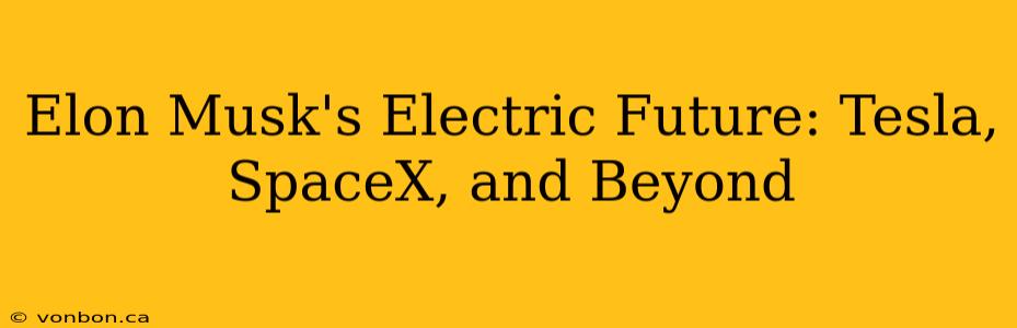 Elon Musk's Electric Future: Tesla, SpaceX, and Beyond